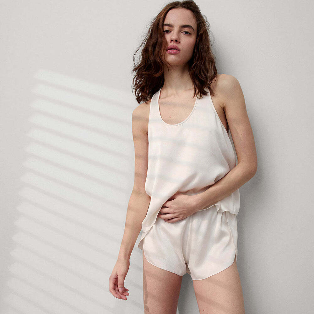 Lunya Washable Silk Tulip Back Set Size STranquil White / S